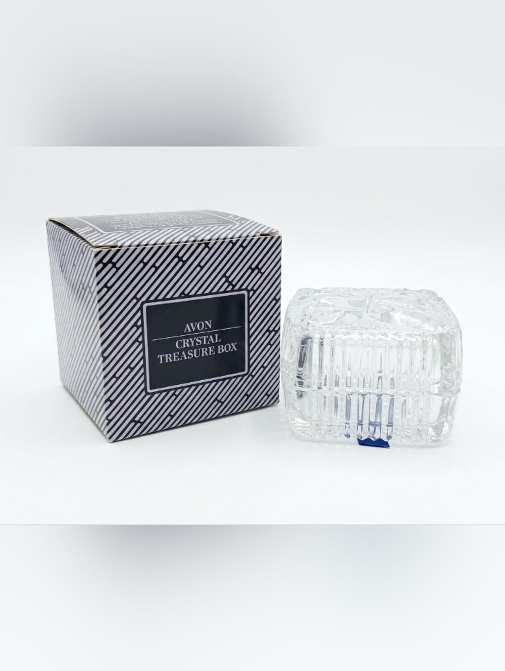 Vintage 1989 Avon Lead Crystal Treasure Box In Box EUC
